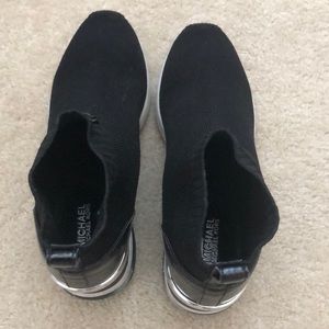 Michael Kors Black Wedge Bootie Sock Sneakers women size 71/2 BEST OFFER